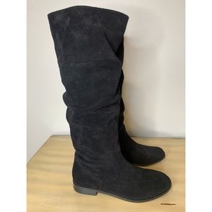 Steve Madden Balen Black Boots Sz 9 Leather Suede